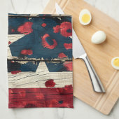 Linge De Cuisine Impression léopard de drapeau américain rustique ( (Quart Plié)