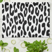Linge De Cuisine Impression léopard noir et blanc classique (Plié)