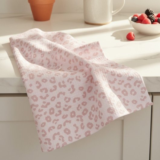Linge De Cuisine Impression léopard rose