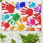 Linge De Cuisine Impression manuelle colorée (Plié)