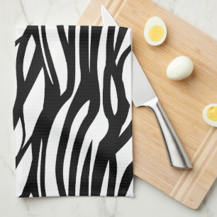 Linge De Cuisine Impression noir et blanc Funky Zebra
