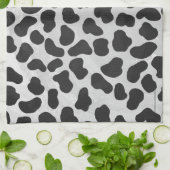 Linge De Cuisine Impression noire et blanche dalmate (Plié)