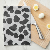 Linge De Cuisine Impression noire et blanche dalmate (Quart Plié)