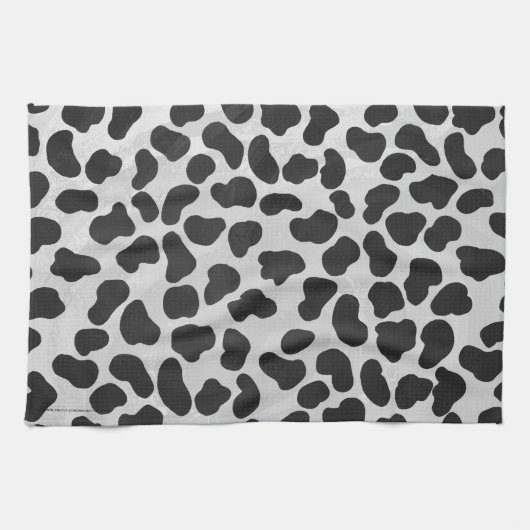 Linge De Cuisine Impression noire et blanche dalmate (Horizontal)