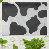 Linge De Cuisine Impression noire et blanche de vache (Plié)