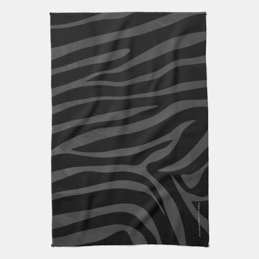 Linge De Cuisine Impression noire et grise Zebra (Vertical)
