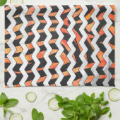 Linge De Cuisine Impression noire et orange Zebra (Plié)