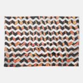 Linge De Cuisine Impression noire et orange Zebra (Horizontal)
