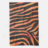 Linge De Cuisine Impression noire et orange Zebra (Vertical)