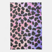 Linge De Cuisine Impression noire et rose dalmate (Vertical)