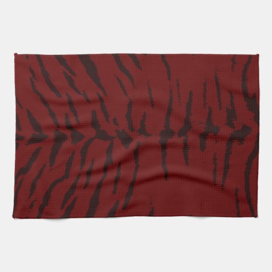 Linge De Cuisine Impression numérique rouge Tiger (Horizontal)