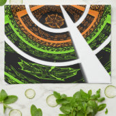 Linge De Cuisine Impression radiale colorée (Plié)