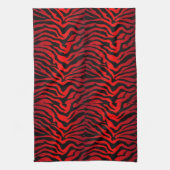 Linge De Cuisine Impression rayée Zèbre noir et rouge (Vertical)