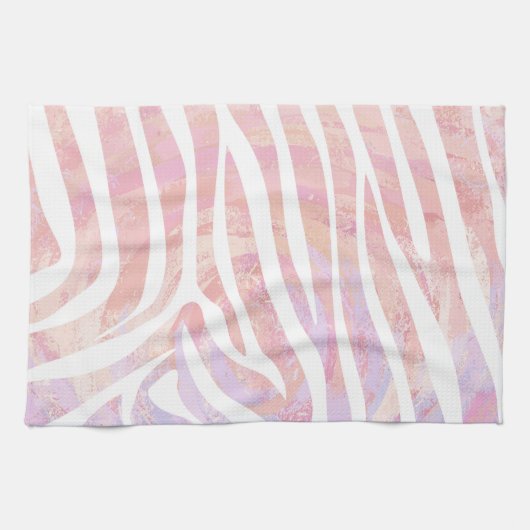 Linge De Cuisine Impression rose et blanc Zebra (Horizontal)