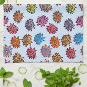 Linge De Cuisine Impression Rose pointillée, Modèle Floral Moderne (Plié)