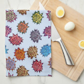 Linge De Cuisine Impression Rose pointillée, Modèle Floral Moderne (Quart Plié)