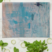 Linge De Cuisine Impression Soleil Levant Claude Monet  (Plié)