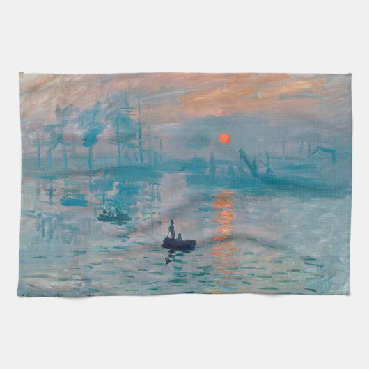 Linge De Cuisine Impression Soleil Levant Claude Monet  (Horizontal)