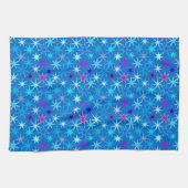Linge De Cuisine Impression Starburst moderne, Bleu Cérulean Profon (Horizontal)