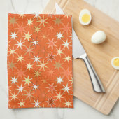 Linge De Cuisine Impression Starburst moderne, Mandarin profond Ora (Quart Plié)