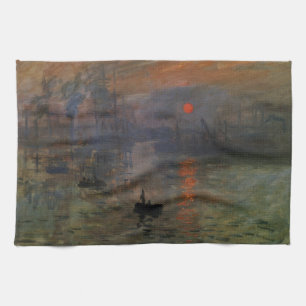 Linge De Cuisine Impression Sunrise par Claude Monet, Art Vintage