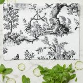 Linge De Cuisine Impression Toile Noire (Plié)