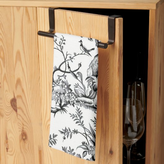 Linge De Cuisine Impression Toile Noire (Pliage en tiers)