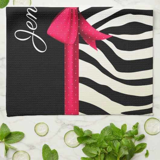 Linge De Cuisine Impression Zebra (Plié)