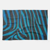 Linge De Cuisine Impression zèbre bleu et noir (Horizontal)