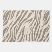 Linge De Cuisine Impression Zèbre Marron Blanc Crème (Horizontal)