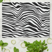 Linge De Cuisine Impression Zèbre noir et blanc (Plié)