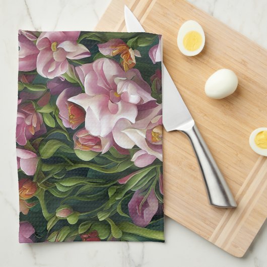 Linge De Cuisine Impressions fleurs sauvages (Quart Plié)