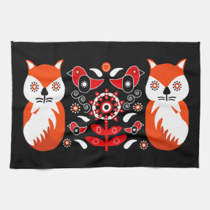 Linge De Cuisine Imprimantes d'art populaire scandinave Fleece de