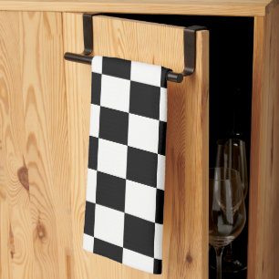 Linge De Cuisine Imprimé à carreaux noir et blanc