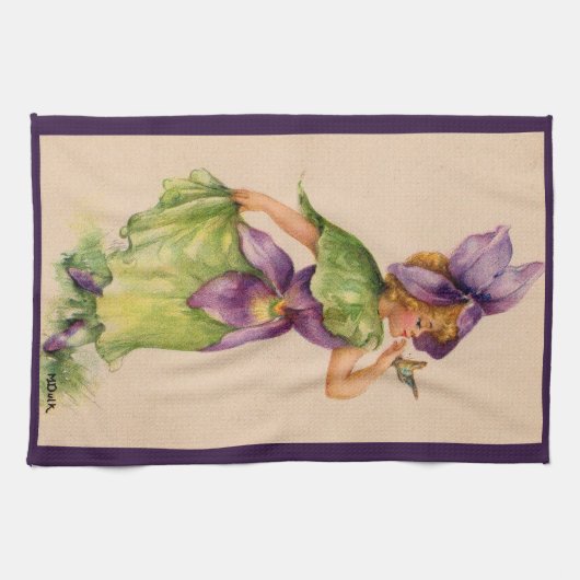 Linge De Cuisine imprimé fille lilas (Horizontal)