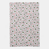 Linge De Cuisine Imprimé floral blanc et rose boho (Vertical)