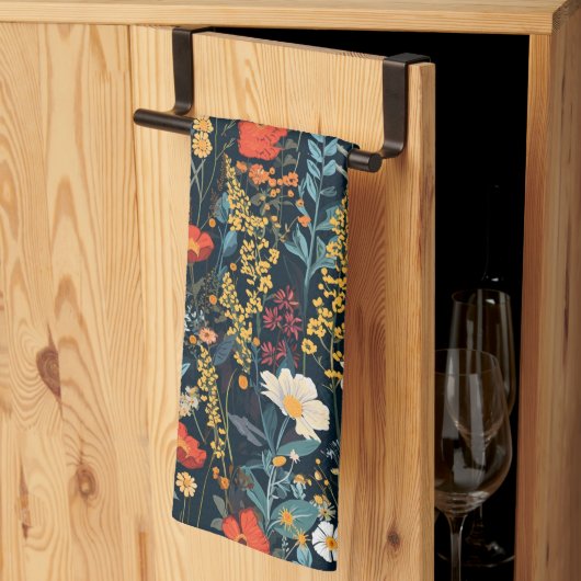 Linge De Cuisine imprimé floral de printemps de Bohême (Pliage en tiers)