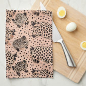 Linge De Cuisine Imprimé léopard rose – Chic Animal (Quart Plié)
