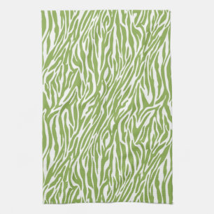Linge De Cuisine Imprimer Safari vert Zebra