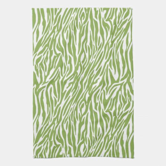 Linge De Cuisine Imprimer Safari vert Zebra (Vertical)