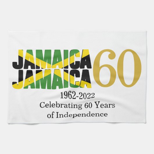 Linge De Cuisine Indépendance patriotique JAMAICA 60e anniversaire (Horizontal)