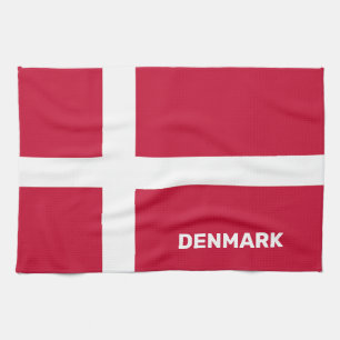 Linge De Cuisine Indicateur Danemark du texte personnalisé