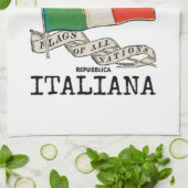 Linge De Cuisine Indicateur de pays Italie vintage (Plié)