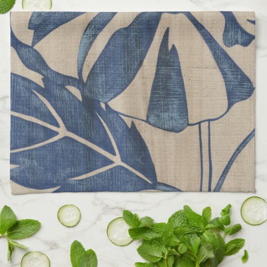 Linge De Cuisine Indigo Hibiscus (Plié)