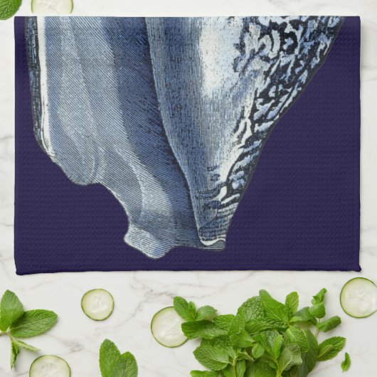 Linge De Cuisine Indigo Shells I (Plié)