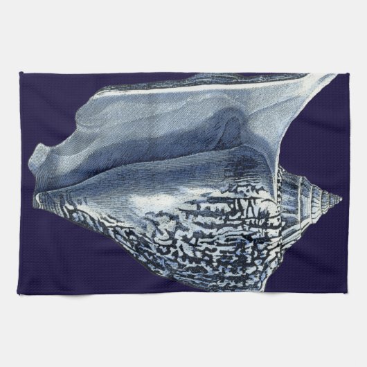 Linge De Cuisine Indigo Shells I (Horizontal)