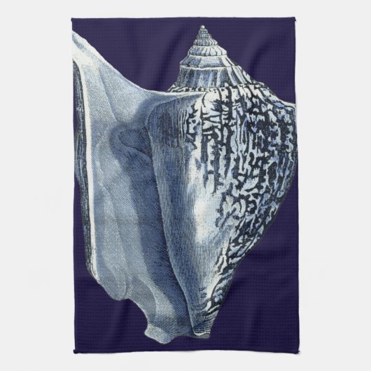 Linge De Cuisine Indigo Shells I (Vertical)