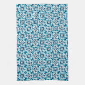 Linge De Cuisine Indigo, Turquoise, Sky Blue & White Damask Floral  (Vertical)