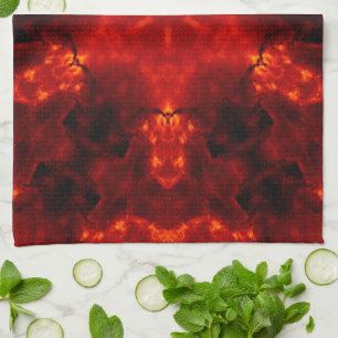 Linge De Cuisine Inferno Nexus - Fiery Kaleidoscope Art