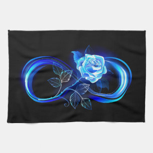 Linge De Cuisine Infini lumineux avec rose bleue